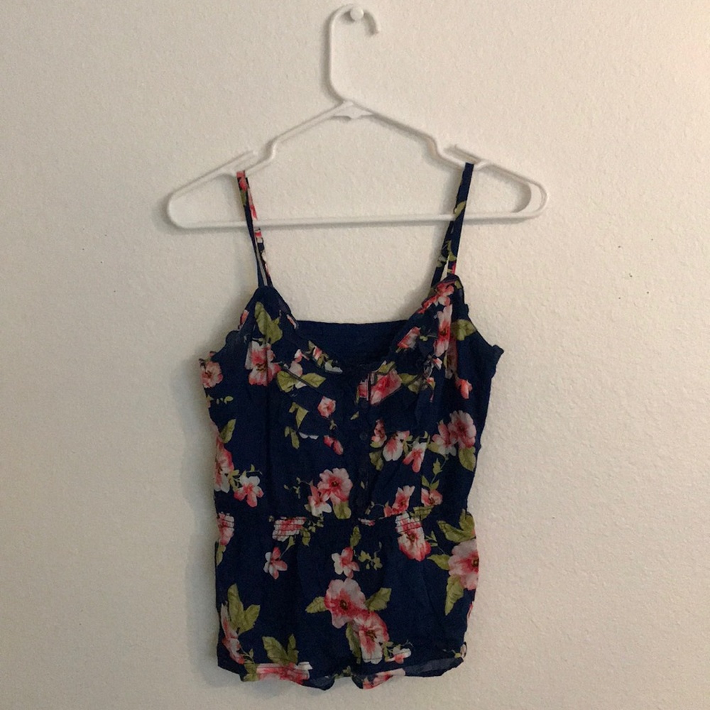 Spaghetti Strap Flower Blouse